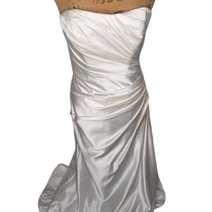 Elegant White Satin Dress